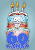 G&acirc;teau color&eacute; pour c&eacute;l&eacute;brer 60 ans